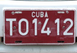 Cuba numberplate. Transportation in Cuba.
